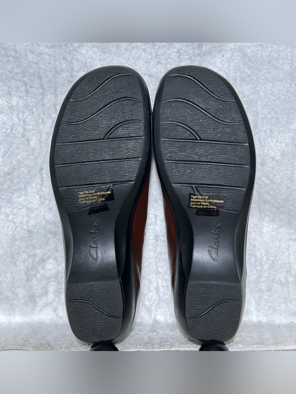 Clarks Womens Brown Leather May Poppy Bendables SlipOn Wedge Loafer Shoes SZ 9M - Picture 8 of 11